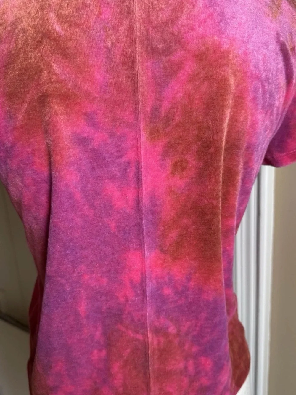 Free People Pink and Purple Tie-Dye Short Sleeve Tee Medium Velvet Feel
